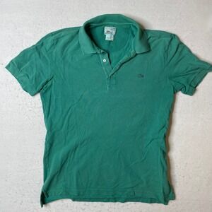 Vintage Lacoste Polo‎ Shirt Green Size 4 "Vintage Washed" Made in Peru